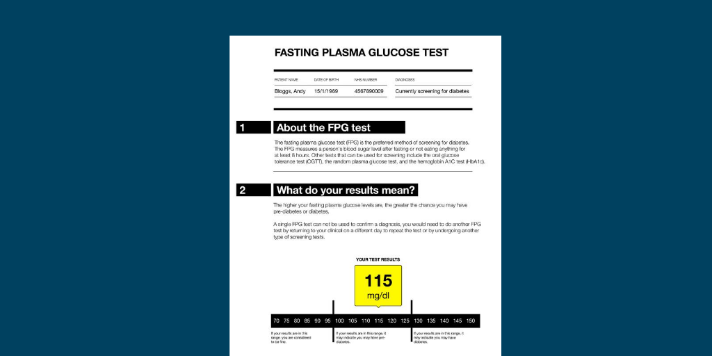 A prototype letter for blood glucose tests
