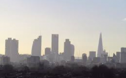 Polluted London skyline